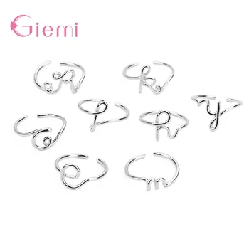New Collection 26 Letters 925 Sterling Silver Open Rings for Women Simple Design Finger Rings Female Engagement Ring Jewelry 
New Collection 26 Letters 925 Sterling Silver Open Rings for Women Simple Design Finger Rings Female Engagement Ring Jewelry