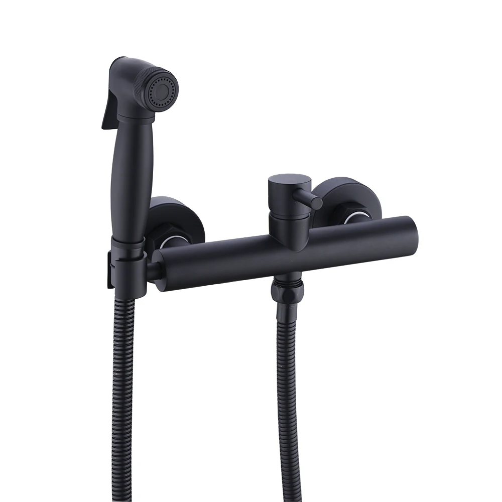 Matte Black Brass Handheld Bidet Shower Sprayer with Round Mixer Valve& Stainless Steel 1.5 m Hose
Matte Black Brass Handheld Bidet Shower Sprayer with Round Mixer Valve& Stainless Steel 1.5 m Hose