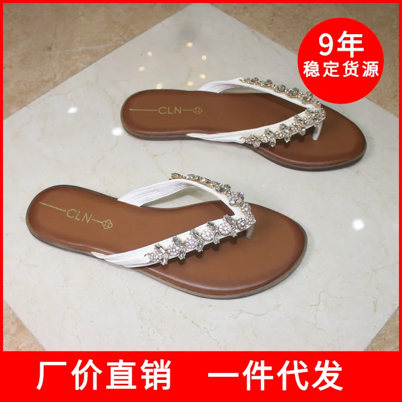 CLN Diamond Chain Flip-flop Flip-flops Women's Flat Diamond Slipper Rub Color Retro Style
CLN Diamond Chain Flip-flop Flip-flops Women's Flat Diamond Slipper Rub Color Retro Style