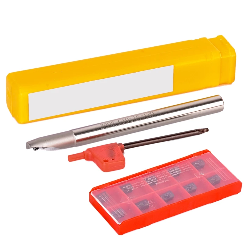 10Pcs Apmt1135Pder Carbide Inserts + 1Pc Bap 300R C10-10-120 Tool Holder With Wrench For Cnc Milling Turning Tools