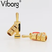 4 Pieces Viborg Hi-end Gold Lock Speaker Cable Plug Banana Connector Adapter 
4 Pieces Viborg Hi-end Gold Lock Speaker Cable Plug Banana Connector Adapter