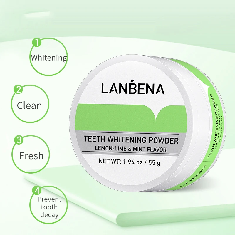 LANBENA Teeth Whitening Powder Tangy Lemon Lime Hygiene Dental Tooth Cleaning Remove Tartar Safe Protect Bright Teeth Oral Care
LANBENA Teeth Whitening Powder Tangy Lemon Lime Hygiene Dental Tooth Cleaning Remove Tartar Safe Protect Bright Teeth Oral Care