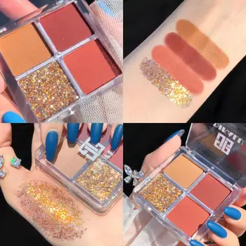 4 Color Eye Shadow Palette Matte texture Glitter Pearlescent Waterproof Easy to color Big Sequin Colourful Eye Shadow TSLM1
4 Color Eye Shadow Palette Matte texture Glitter Pearlescent Waterproof Easy to color Big Sequin Colourful Eye Shadow TSLM1