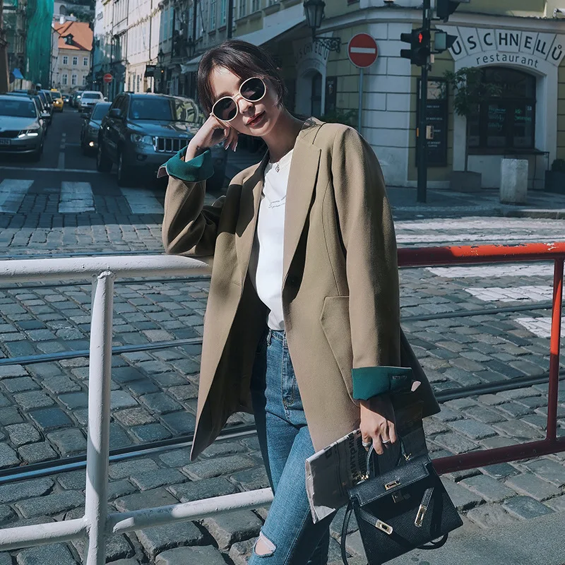 2020 Spring Cuff Color Matching Small Suit New One-button Temperament Women Suit Jacket Women
2020 Spring Cuff Color Matching Small Suit New One-button Temperament Women Suit Jacket Women