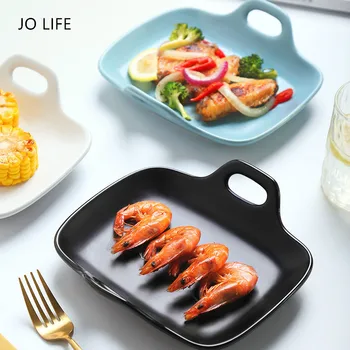 JO LIFE Double Ear Ceramic Plate Nordic Creative Microwave Oven Rectangular Tableware Baking Dish
JO LIFE Double Ear Ceramic Plate Nordic Creative Microwave Oven Rectangular Tableware Baking Dish