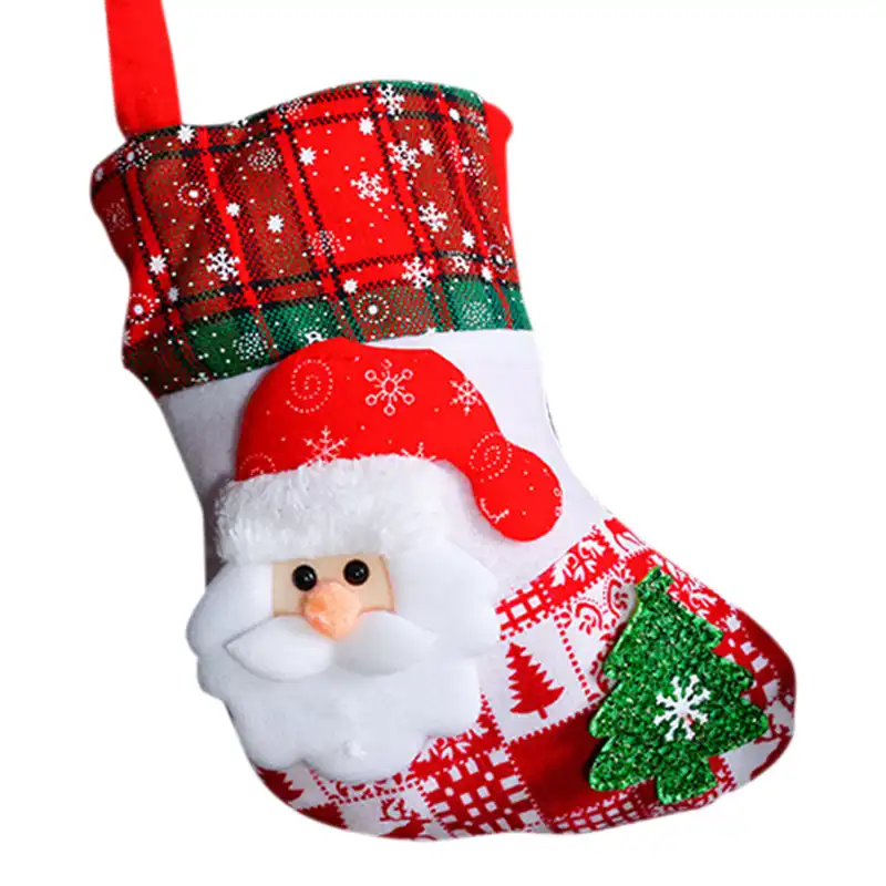 santa claus elk snowman christmas candy stocking lovely gift bag