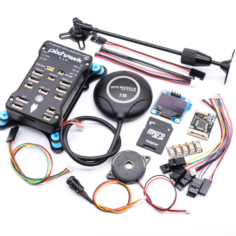 Pixhawk PX4 PIX 2.4.8 32 Bit Flight Controller+7M GPS+OSD OLED+Safety Switch+buzzer+PPM+I2C+gps stand+shock Absorber+card reader
Pixhawk PX4 PIX 2.4.8 32 Bit Flight Controller+7M GPS+OSD OLED+Safety Switch+buzzer+PPM+I2C+gps stand+shock Absorber+card reader