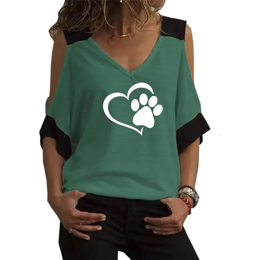 2019 Fashion T-Shirt For Women Contrast Strapless V-Neck DOG PAW Letters Print T-Shirt Female Harajuku Tshirt Plus Size Cotton
2019 Fashion T-Shirt For Women Contrast Strapless V-Neck DOG PAW Letters Print T-Shirt Female Harajuku Tshirt Plus Size Cotton