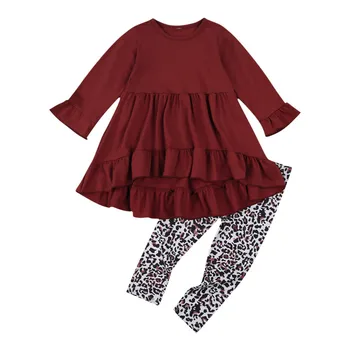 ZWY545 Girls Autumn Clothes Set Print Long Sleeve Ruffle Dress Tops+Leopard Pants Casual 2PCS for Children Girl
ZWY545 Girls Autumn Clothes Set Print Long Sleeve Ruffle Dress Tops+Leopard Pants Casual 2PCS for Children Girl