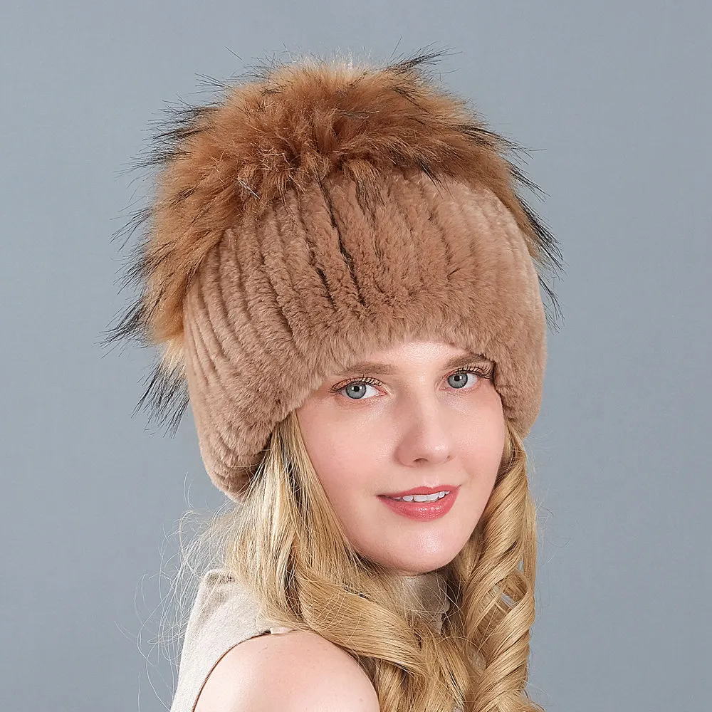 New Style Women Real Genuine Raccon Fur Beanies Hat Girls Natural Real Rex Rabbit Fur Skullies Cap Knit Winter Fur Hats
New Style Women Real Genuine Raccon Fur Beanies Hat Girls Natural Real Rex Rabbit Fur Skullies Cap Knit Winter Fur Hats