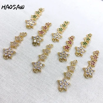 HAOSAW 9*26MM 4Pcs/Lot Multi Colors/Rhinestone/Four Stars/Cooper Metal/Earring Connect Accessories/Hand Made/DIY Charms
HAOSAW 9*26MM 4Pcs/Lot Multi Colors/Rhinestone/Four Stars/Cooper Metal/Earring Connect Accessories/Hand Made/DIY Charms