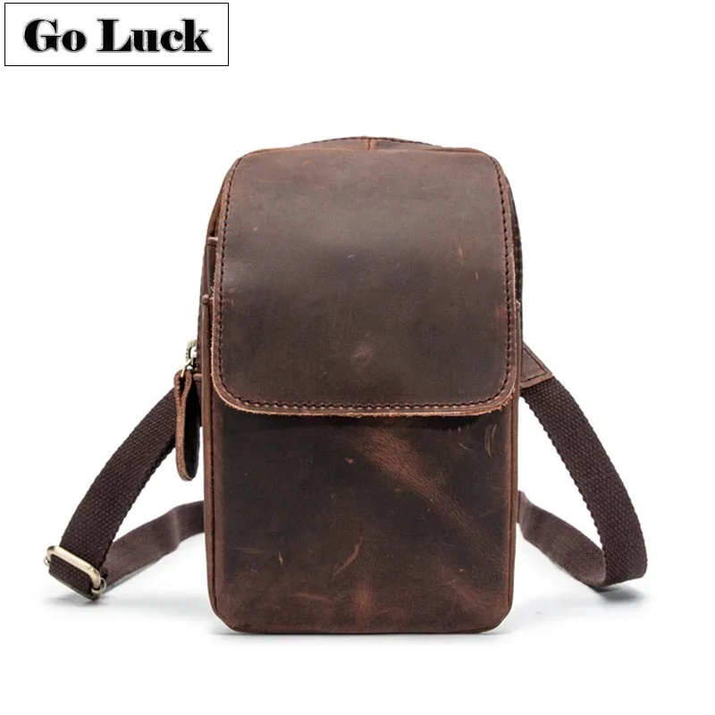 GO-LUCK Brand Genuine Crazy Horse Leather 6.5' Cell Mobile Phone Pouch Case Mini Men's Shoulder Messenger Bag Waist Belt Pack
GO-LUCK Brand Genuine Crazy Horse Leather 6.5' Cell Mobile Phone Pouch Case Mini Men's Shoulder Messenger Bag Waist Belt Pack