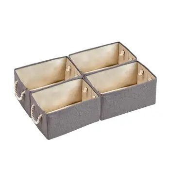 4pcs Gray Linen Storage Boxes Foldable Decorative Baskets Fabric Storage Bins Storage Box With Cotton Rope Clothes Storage Box
4pcs Gray Linen Storage Boxes Foldable Decorative Baskets Fabric Storage Bins Storage Box With Cotton Rope Clothes Storage Box
