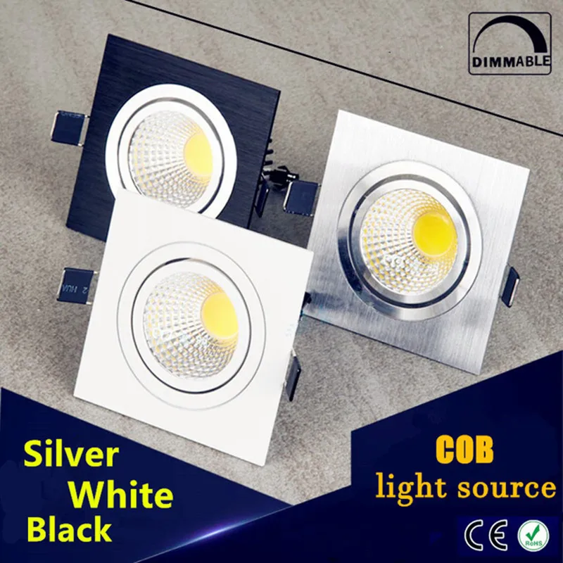 Angle Adjustable LED COB Recessed Downlight Dimmable 5W 7W 10W Square Ceiling Spot Light 3000K 4000K 6000K AC110V/220V
Angle Adjustable LED COB Recessed Downlight Dimmable 5W 7W 10W Square Ceiling Spot Light 3000K 4000K 6000K AC110V/220V
