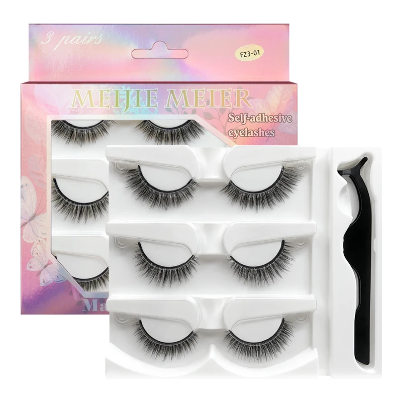 3 pairs of self-adhesive eyelashes glue-free false eyelashes make-up mink eyelashes natural soft make-up tool
3 pairs of self-adhesive eyelashes glue-free false eyelashes make-up mink eyelashes natural soft make-up tool