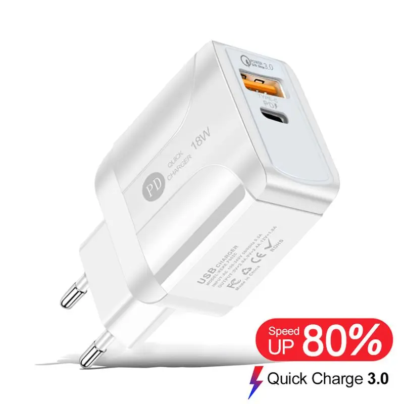 18W USB PD QC 3.0 Fast Quick Charger With Type C Fast Charging Power Adapter For Apple 12 11 Samsung HUAWEI Smartphone
18W USB PD QC 3.0 Fast Quick Charger With Type C Fast Charging Power Adapter For Apple 12 11 Samsung HUAWEI Smartphone