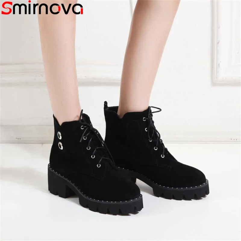 Smirnova big size 34-43 fashion ankle boots women round toe lace up autumn winter boots square heles ladies platform boots women
Smirnova big size 34-43 fashion ankle boots women round toe lace up autumn winter boots square heles ladies platform boots women