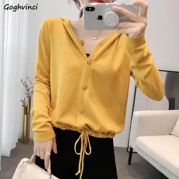 Cardigans Women Sweet Solid Hooded Single Breasted Drawstring Adjustable Knitting High Quality Soft Elegant Females Top Casual
Cardigans Women Sweet Solid Hooded Single Breasted Drawstring Adjustable Knitting High Quality Soft Elegant Females Top Casual