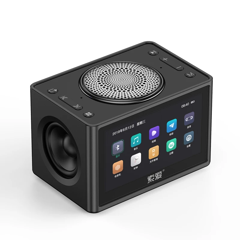 

SOAIY K6 Portable Video Speaker Bluetooth Wireless 3D Stereo Outdoor Room Car Clock LCD Display FM Radio Support TF Subwoofer
