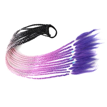 rainbow overhead tail colorful kanekalon box braids ponytail hair extensions with elastic band false pigtail 
rainbow overhead tail colorful kanekalon box braids ponytail hair extensions with elastic band false pigtail