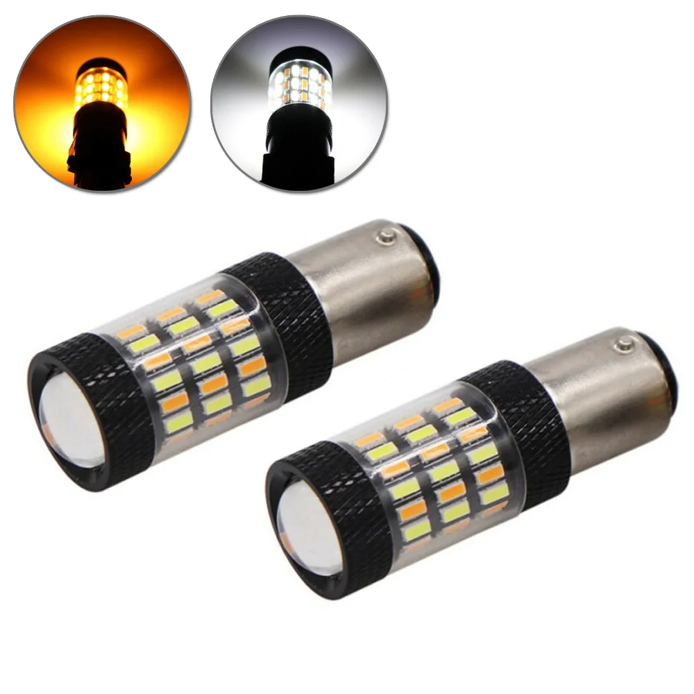 LED Dual Color Switchback Turn Signal Light White Amber 2pcs 1157 4014 DRL Bulb 60SMD Automobiles Signal Lamps
LED Dual Color Switchback Turn Signal Light White Amber 2pcs 1157 4014 DRL Bulb 60SMD Automobiles Signal Lamps