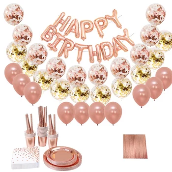 96Pcs Rose Gold Foil Balloons Set with Paper Plates Cups Drink Straws Birthday Party Decoration Baby Shower Supplies
96Pcs Rose Gold Foil Balloons Set with Paper Plates Cups Drink Straws Birthday Party Decoration Baby Shower Supplies