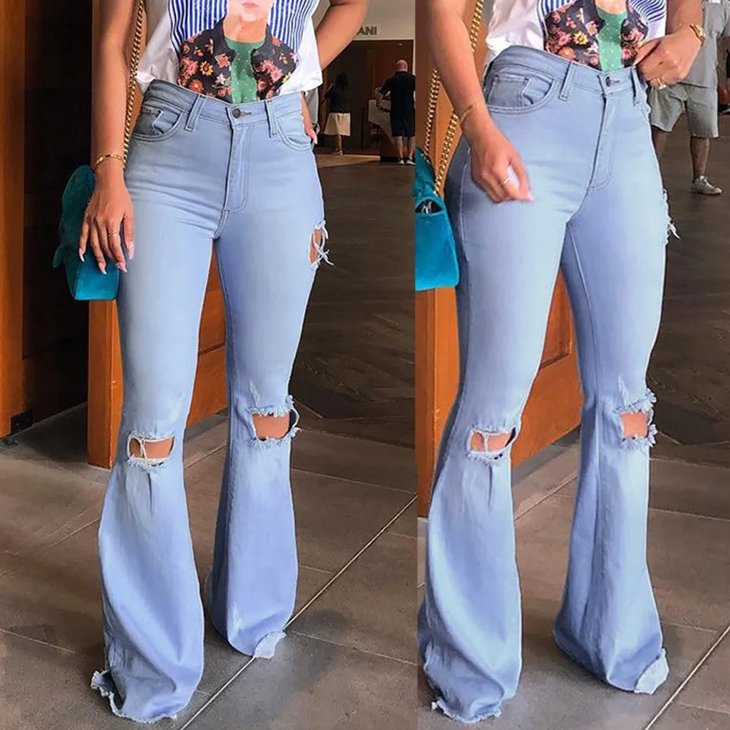 Fashion Jeans Women's High Waist Hole Jeans Button Pants Trousers Bell-bottom Pants Wholesale Free Ship джинсы женские Z4
Fashion Jeans Women's High Waist Hole Jeans Button Pants Trousers Bell-bottom Pants Wholesale Free Ship джинсы женские Z4