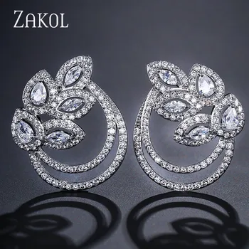 ZAKOL Luxury Clear Zircon Leaf Cubic Zirconia Stud Earrings for Women Fashion Wedding Jewelry FSEP2130
ZAKOL Luxury Clear Zircon Leaf Cubic Zirconia Stud Earrings for Women Fashion Wedding Jewelry FSEP2130