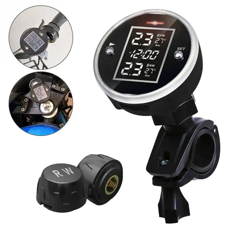 LCD Display Tire Pressure Monitor Electrical Alarm System Motorcycle TPMS Digital External Sensor Real Time Universal Moto Tools
LCD Display Tire Pressure Monitor Electrical Alarm System Motorcycle TPMS Digital External Sensor Real Time Universal Moto Tools