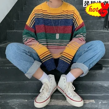 Men's Stripe Winter Printing Coats In Warm Cashmere Pullover Casual Woolen Sweater Round Neck 3 Color Knitting Size M-XL 
Men's Stripe Winter Printing Coats In Warm Cashmere Pullover Casual Woolen Sweater Round Neck 3 Color Knitting Size M-XL