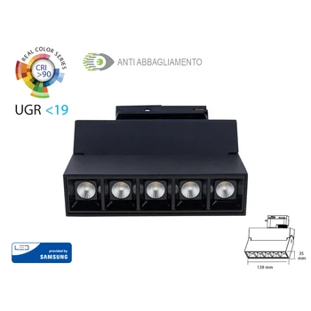 V-TAC CB20001C spotlight lamp Led linear rail three phase adjustable 12W black casing 2700K UGR<19 CRI>90 Chip Samsu
V-TAC CB20001C spotlight lamp Led linear rail three phase adjustable 12W black casing 2700K UGR<19 CRI>90 Chip Samsu