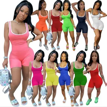 Stripe Patchwork Women Tracksuit Casual Sporty Jumpsuit 2020 Summer Comfortable Tank Romper Club Playsuit Overalls 
Stripe Patchwork Women Tracksuit Casual Sporty Jumpsuit 2020 Summer Comfortable Tank Romper Club Playsuit Overalls