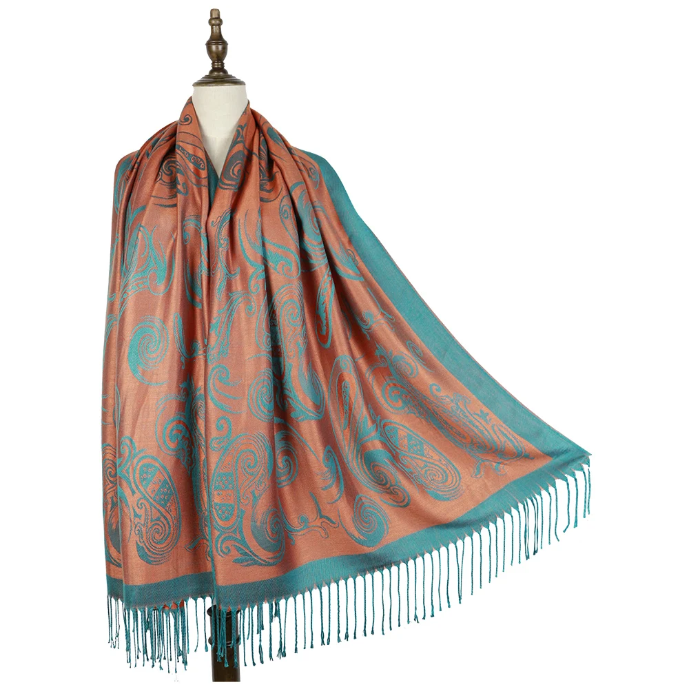 

luxury scarf fashion mujer hijab head capes jacquard kashmir pashmina foulard femme shawls hijab muffler stole abrigo mujer