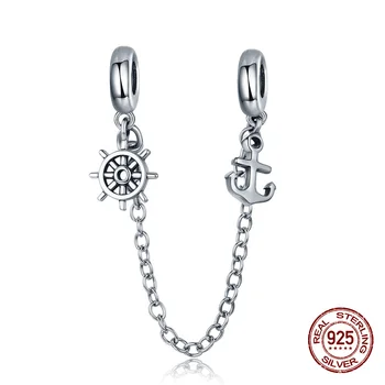 Genuine 100% 925 sterling silver ship anchor silicone safety chain fit Pandora bracelet charm beads DIY jewelry pendant
Genuine 100% 925 sterling silver ship anchor silicone safety chain fit Pandora bracelet charm beads DIY jewelry pendant