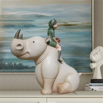 Nordic Cute Animal Small Ornament Fairy Tale Rhinoceros Sculpture Craftwork Home Decoration Accessories Living Room Gift M5373
Nordic Cute Animal Small Ornament Fairy Tale Rhinoceros Sculpture Craftwork Home Decoration Accessories Living Room Gift M5373