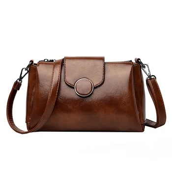 New retro casual oil wax leather small square bag female trend fashion dual-purpose shoulder messenger bag wild lady bag T32 
New retro casual oil wax leather small square bag female trend fashion dual-purpose shoulder messenger bag wild lady bag T32