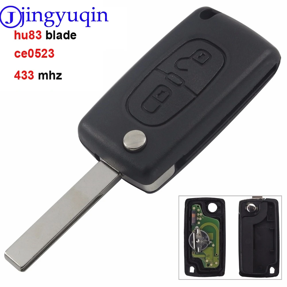 Пульт дистанционного управления jingyuqin ASK 433 МГц HU83 PCF7941 CE0523 для Citroen Peugeot