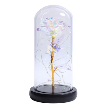 Artificial Gold Foil Rose Flower And LED Light String In Glass Dome On Wooden Base The Best Gift For Women(No Battery)
Artificial Gold Foil Rose Flower And LED Light String In Glass Dome On Wooden Base The Best Gift For Women(No Battery)