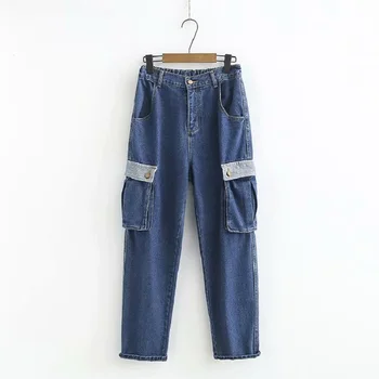 2020 Spring New Fashion Plus Size Women Jeans Korean High Waist Solid Blue Tooling Nine Pants Casual Loose Jeans Women 5XL D3294
2020 Spring New Fashion Plus Size Women Jeans Korean High Waist Solid Blue Tooling Nine Pants Casual Loose Jeans Women 5XL D3294