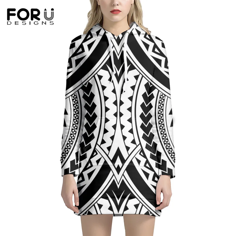 FORUDESIGNS Women's Long Hoodies Dresses Maori Samoan Style Loose Sweatshirt Long Sleeve Hooded Female Tops
FORUDESIGNS Women's Long Hoodies Dresses Maori Samoan Style Loose Sweatshirt Long Sleeve Hooded Female Tops