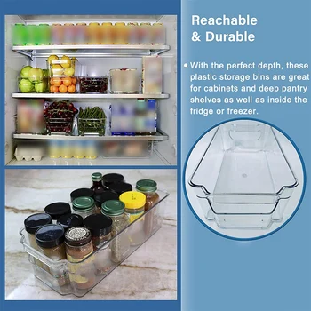 3 Pack Pantry Refrigerator Organizer Bins for Kitchen and Cabinet Storage,Stackable Food Bins with Handles
3 Pack Pantry Refrigerator Organizer Bins for Kitchen and Cabinet Storage,Stackable Food Bins with Handles