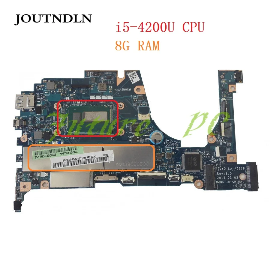 Материнская плата JOUTNDLN для ноутбука Lenovo Yoga 2 13 Series ZIVY0 LA-A921P 5B20G57340 w i5-4200U 8G RAM |
