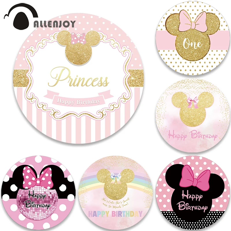 Allenjoy Round Background Circle Backdrops Covers Mouse Pink Girl Bow Party Birthday Baby Shower Shining Customized Decor
Allenjoy Round Background Circle Backdrops Covers Mouse Pink Girl Bow Party Birthday Baby Shower Shining Customized Decor