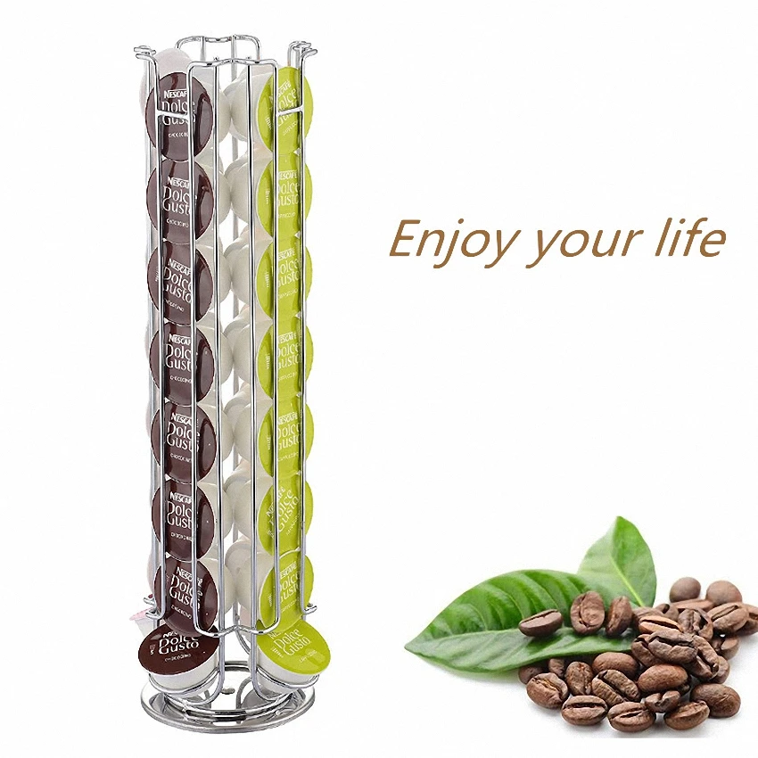 Metal Coffee Pods Holder Iron Chrome Plating Stand Coffee Capsules Storage Rack for 18pcs/24pcs Dolce Gusto Capsule 
Metal Coffee Pods Holder Iron Chrome Plating Stand Coffee Capsules Storage Rack for 18pcs/24pcs Dolce Gusto Capsule