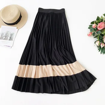 2019 Autumn Women High Waist Stretch Knitted Long Skirt Vintage Women A-Line Pleated Skirt Faldas Jupe Femme Saia
2019 Autumn Women High Waist Stretch Knitted Long Skirt Vintage Women A-Line Pleated Skirt Faldas Jupe Femme Saia