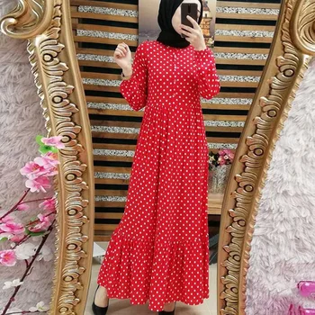 Muslim Fashion Women's Long Dress Polka Dot Ruffled Pleated Dress Middle East Arab Turkey Dubai Egypt Mosque Long Sleeve Dress
Muslim Fashion Women's Long Dress Polka Dot Ruffled Pleated Dress Middle East Arab Turkey Dubai Egypt Mosque Long Sleeve Dress