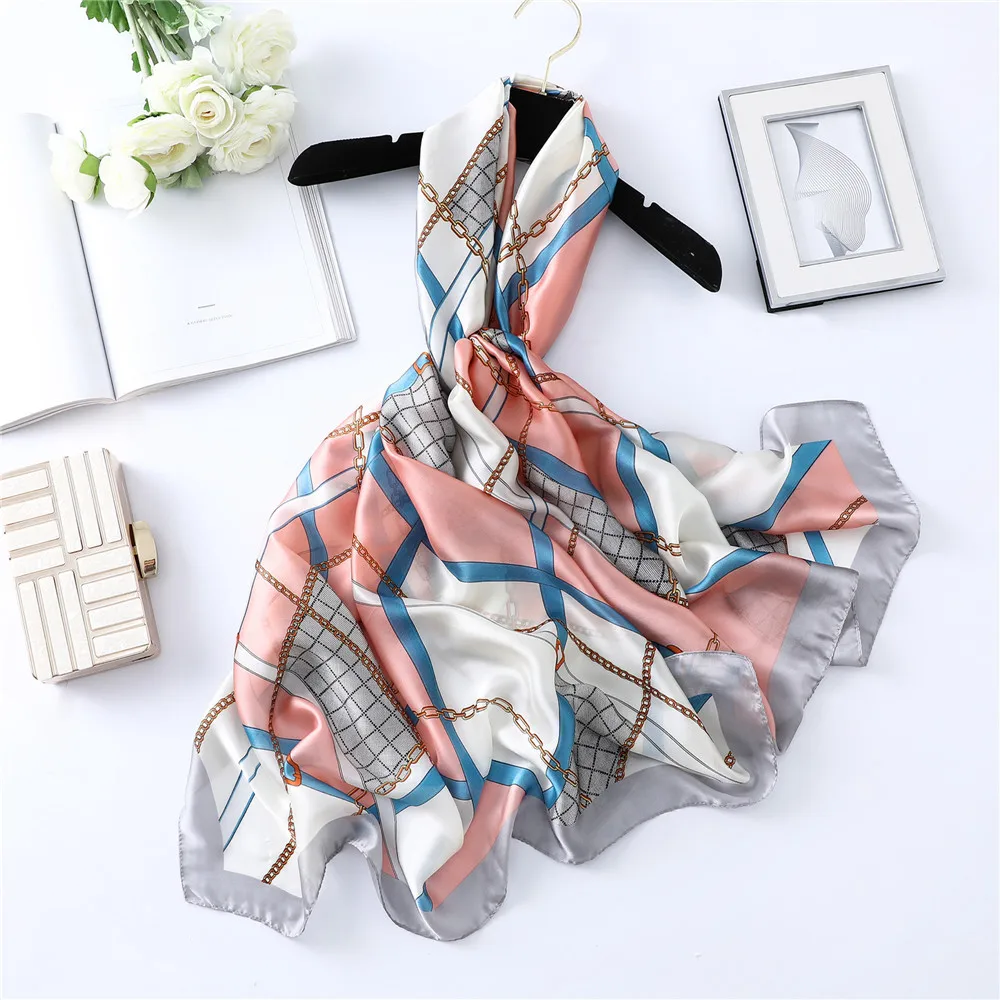 Korean-style Scarf Spring And Summer New Style Versatile Imitated Silk Fabric Chain Silk Scarves Long Sun-resistant Beach Towel
Korean-style Scarf Spring And Summer New Style Versatile Imitated Silk Fabric Chain Silk Scarves Long Sun-resistant Beach Towel