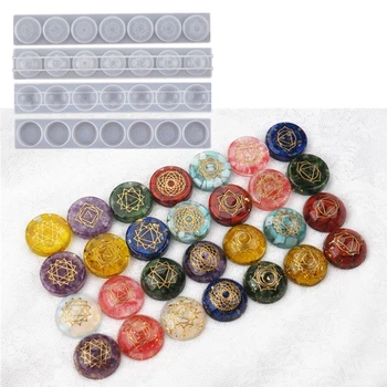 2Pc 7 Chakras Orgone Pendant Resin Casting Mold Round Reiki Metatron’s 7 Engraved Chakras Energy Crystals Epoxy Mold Kit
2Pc 7 Chakras Orgone Pendant Resin Casting Mold Round Reiki Metatron’s 7 Engraved Chakras Energy Crystals Epoxy Mold Kit