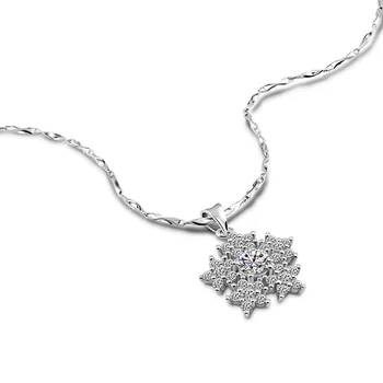New 100% 925 Sterling Silver Necklace Snowflake Pendant Necklace Solid Silver Clavicle Necklace Valentine's Day Gift girl bijoux
New 100% 925 Sterling Silver Necklace Snowflake Pendant Necklace Solid Silver Clavicle Necklace Valentine's Day Gift girl bijoux