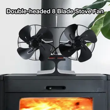 Double-headed 8 Blades Heat Powered Stove Fan Log Wood Burner Quiet Black Home Fireplace Fan Efficient Heat Distribution
Double-headed 8 Blades Heat Powered Stove Fan Log Wood Burner Quiet Black Home Fireplace Fan Efficient Heat Distribution